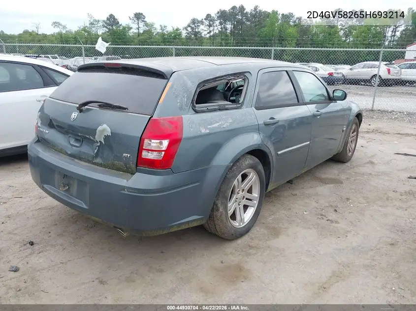 2005 Dodge Magnum Rt VIN: 2D4GV58265H693214 Lot: 44930704