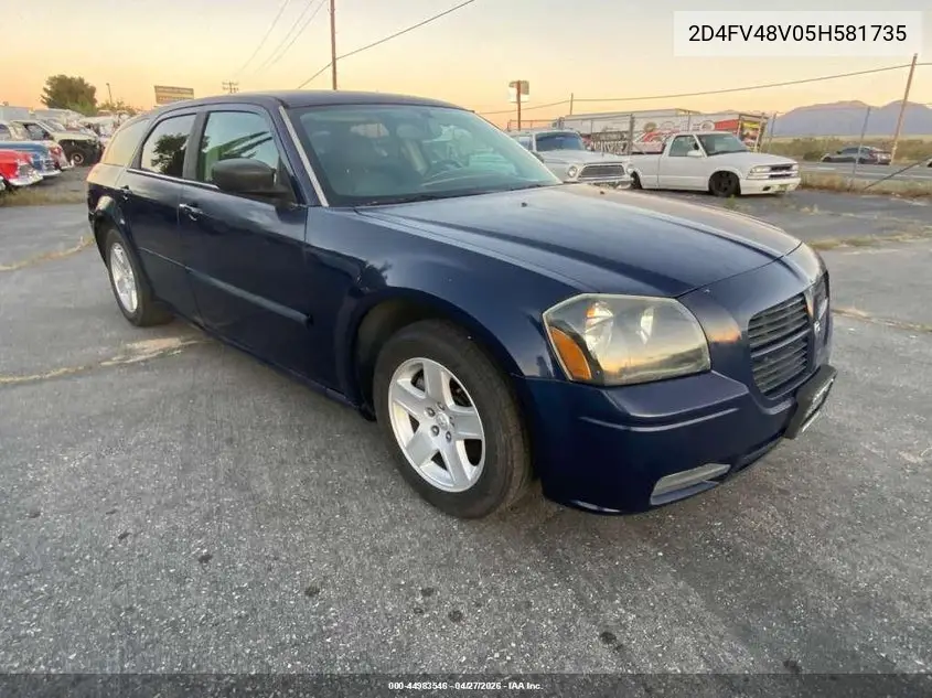 2005 Dodge Magnum Se VIN: 2D4FV48V05H581735 Lot: 44983546