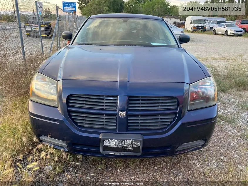 2005 Dodge Magnum Se VIN: 2D4FV48V05H581735 Lot: 44983546