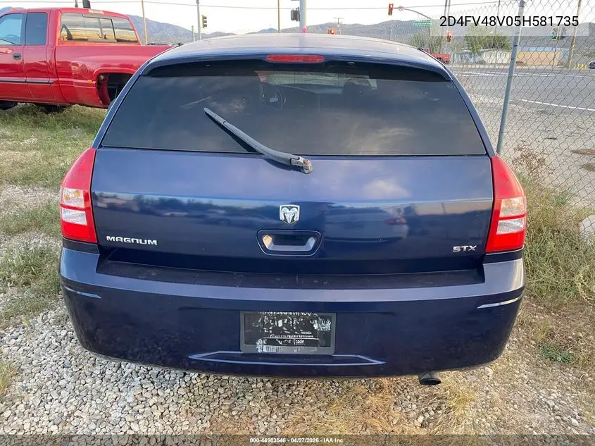 2005 Dodge Magnum Se VIN: 2D4FV48V05H581735 Lot: 44983546