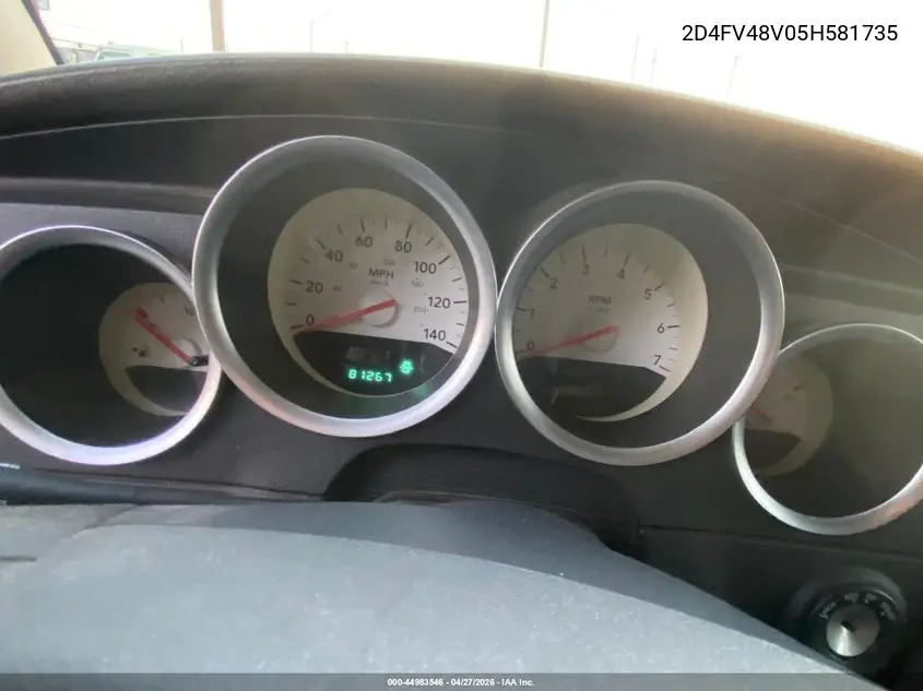 2005 Dodge Magnum Se VIN: 2D4FV48V05H581735 Lot: 44983546