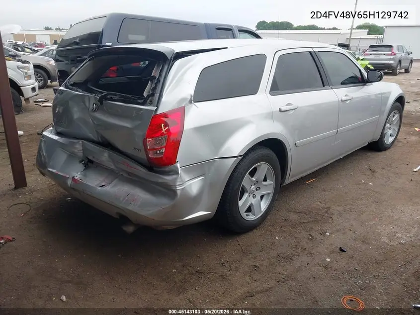 2005 Dodge Magnum Se VIN: 2D4FV48V65H129742 Lot: 45143103