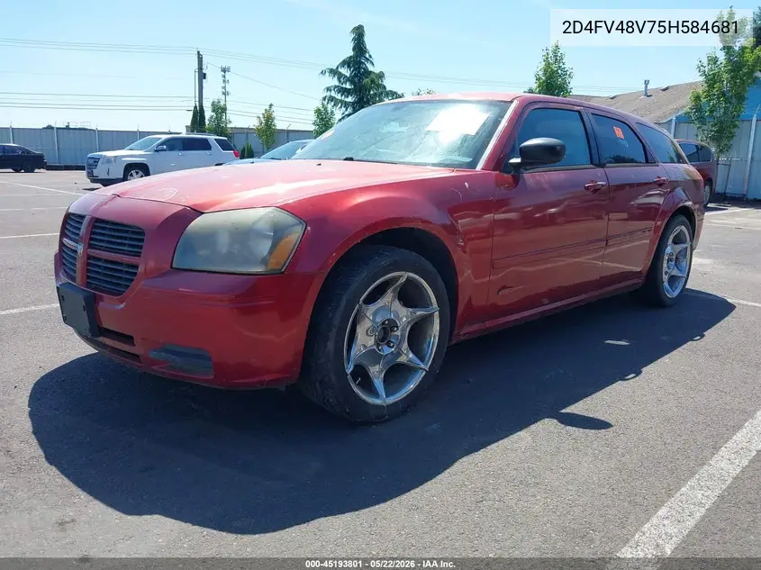 2005 Dodge Magnum Se VIN: 2D4FV48V75H584681 Lot: 45193801