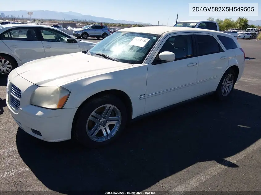 2005 Dodge Magnum Rt VIN: 2D4GV582X5H549505 Lot: 45522226