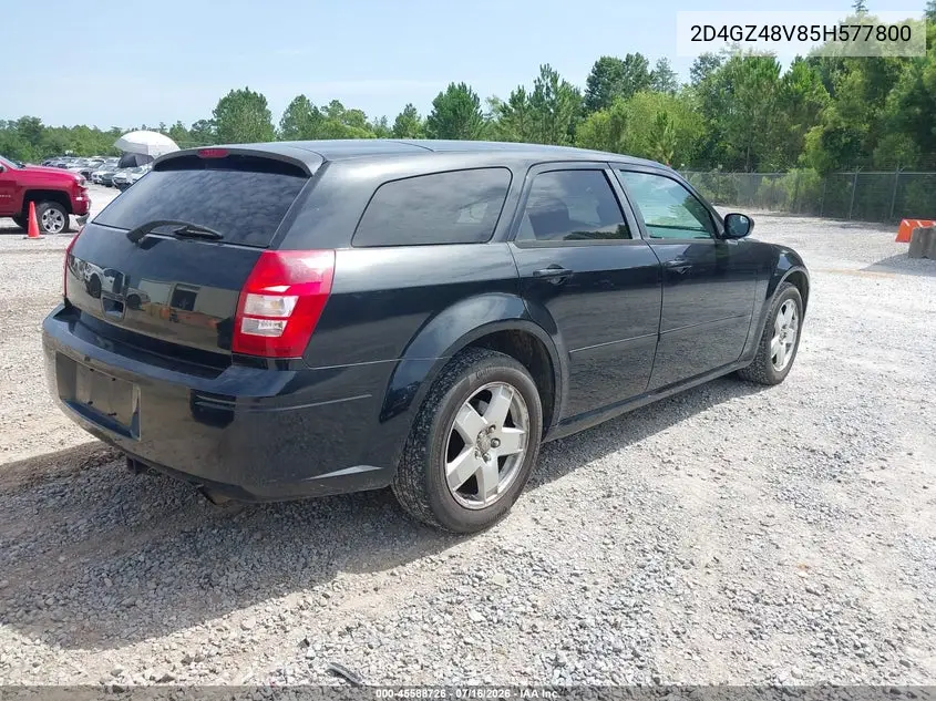 2005 Dodge Magnum Sxt VIN: 2D4GZ48V85H577800 Lot: 45588726