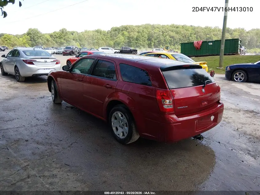 2006 Dodge Magnum VIN: 2D4FV47V16H413010 Lot: 45125163