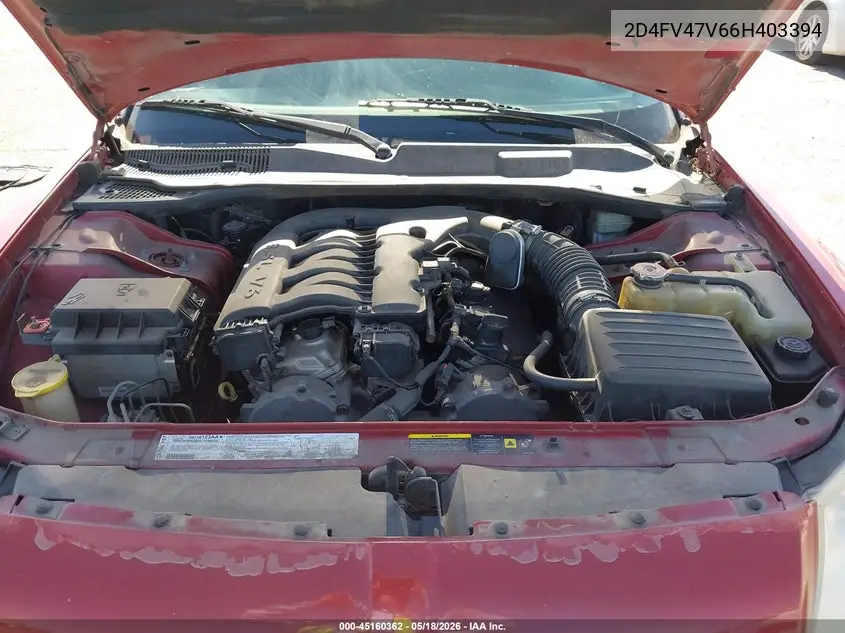 2006 Dodge Magnum VIN: 2D4FV47V66H403394 Lot: 45160362