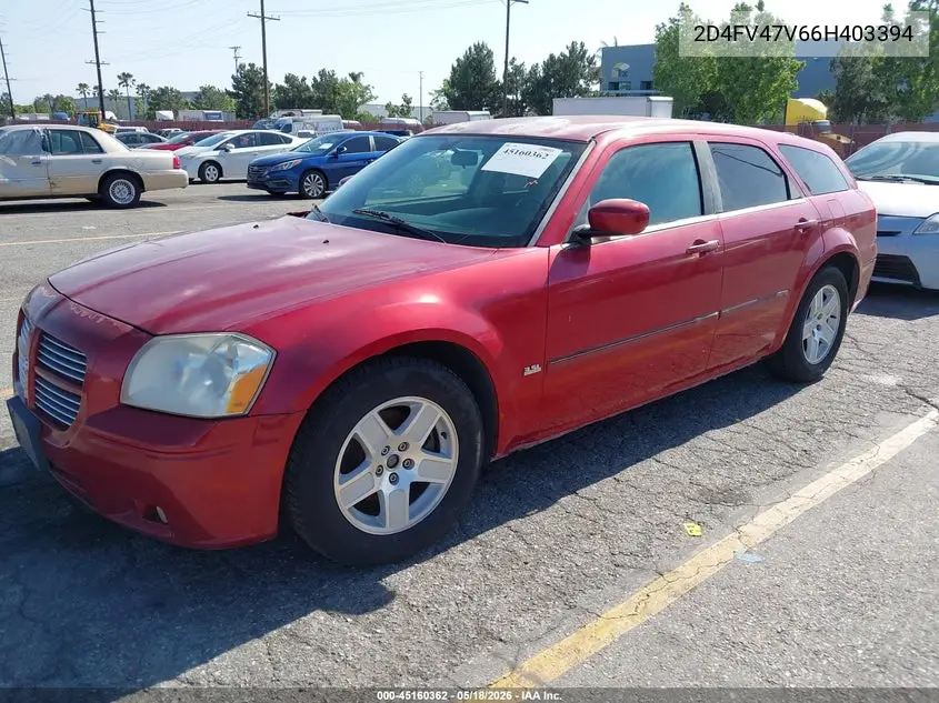 2006 Dodge Magnum VIN: 2D4FV47V66H403394 Lot: 45160362