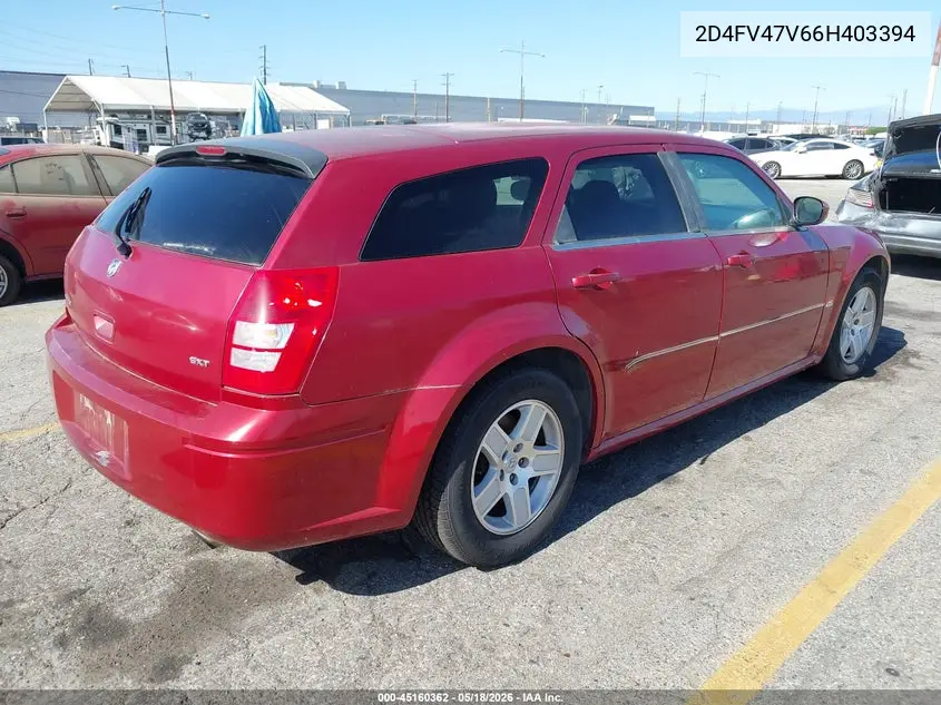 2006 Dodge Magnum VIN: 2D4FV47V66H403394 Lot: 45160362