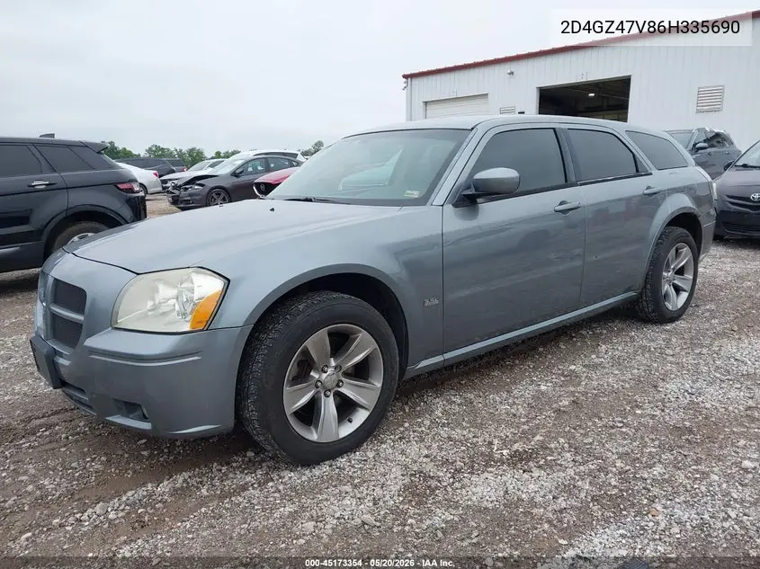 2006 Dodge Magnum Sxt VIN: 2D4GZ47V86H335690 Lot: 45173354
