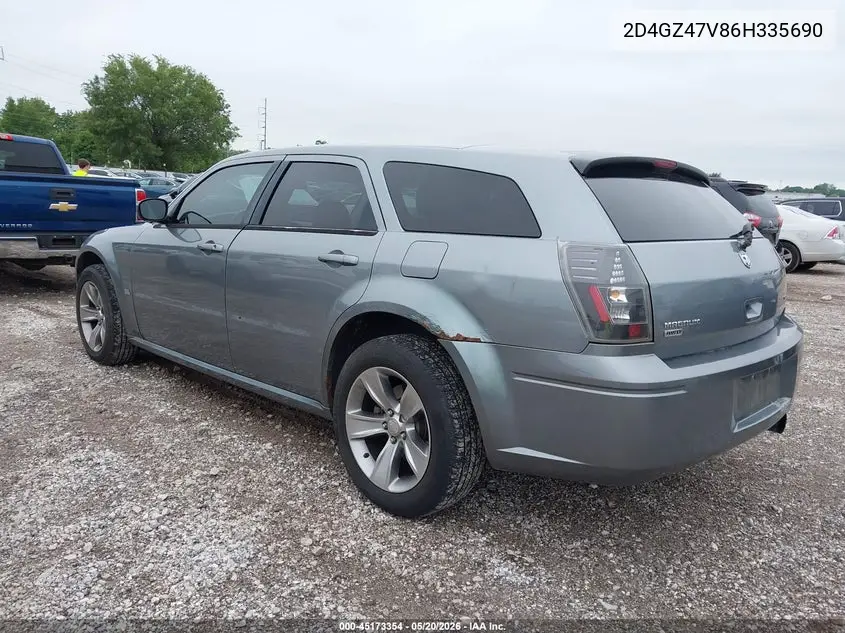 2006 Dodge Magnum Sxt VIN: 2D4GZ47V86H335690 Lot: 45173354