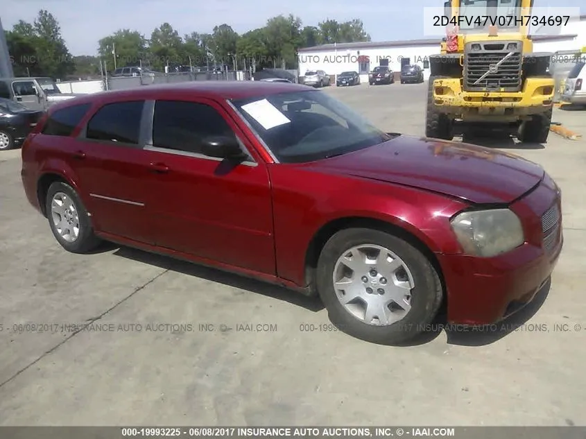 2007 Dodge Magnum Sxt VIN: 2D4FV47V07H734697 Lot: 19993225