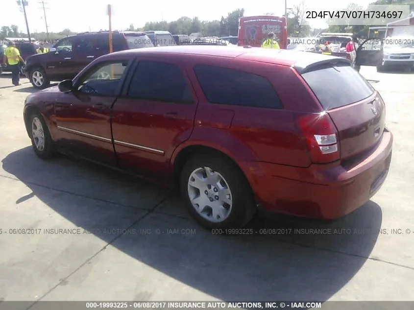 2007 Dodge Magnum Sxt VIN: 2D4FV47V07H734697 Lot: 19993225