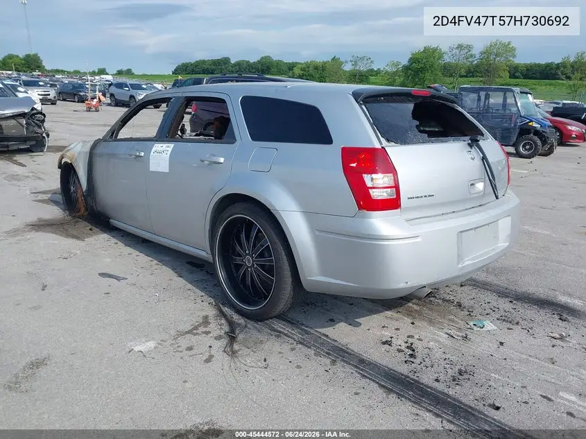 2007 Dodge Magnum VIN: 2D4FV47T57H730692 Lot: 45444572