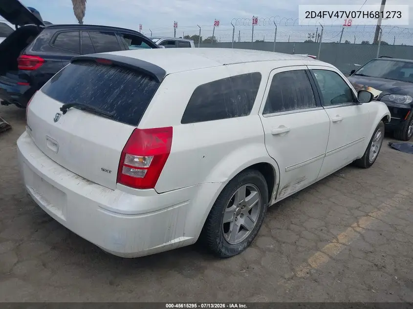 2007 Dodge Magnum VIN: 2D4FV47V07H681273 Lot: 45615295