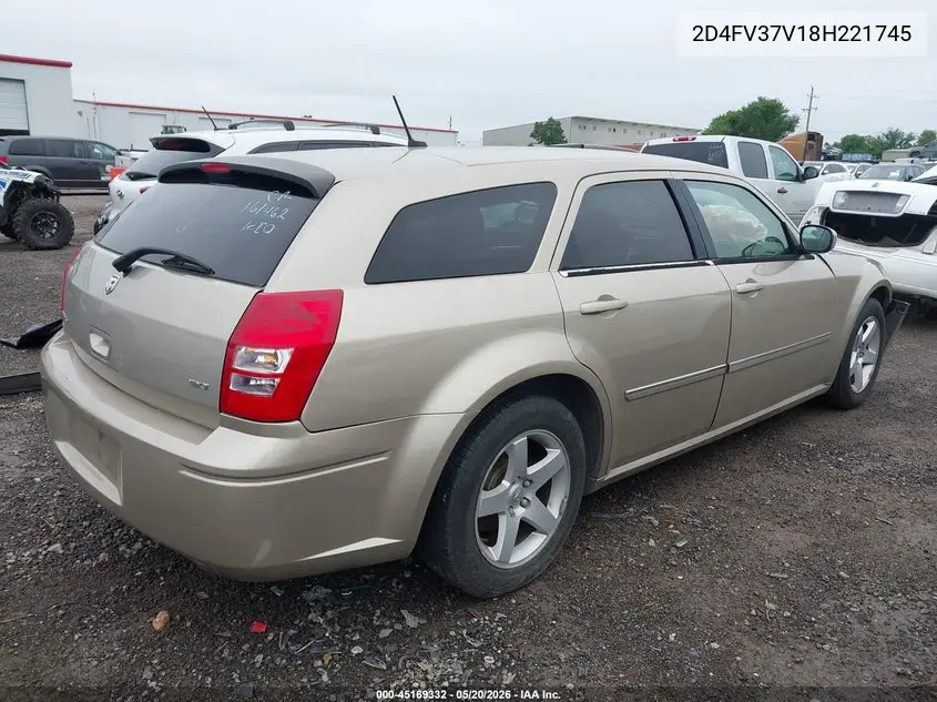 2008 Dodge Magnum Sxt VIN: 2D4FV37V18H221745 Lot: 45169332
