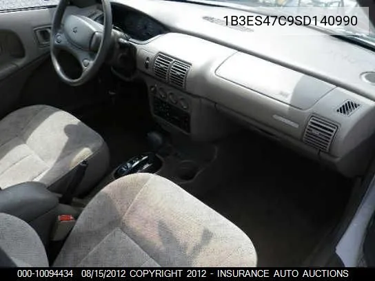 1995 Dodge Neon VIN: 1B3ES47C9SD140990 Lot: 10094434