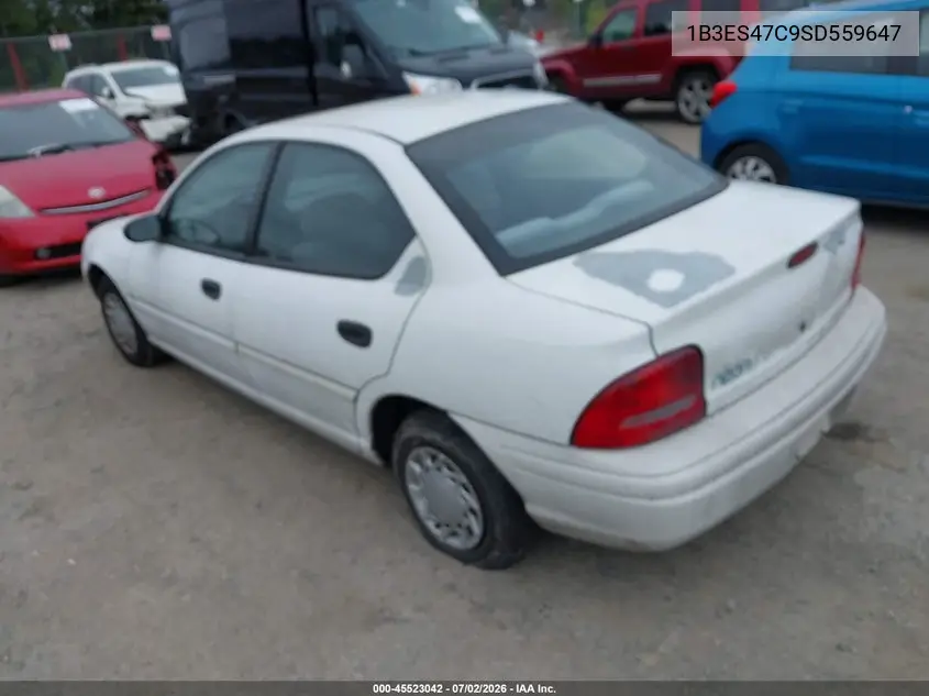 1995 Dodge Neon Highline VIN: 1B3ES47C9SD559647 Lot: 45523042