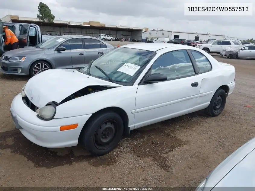 1998 Dodge Neon Competition/Highline VIN: 1B3ES42C4WD557513 Lot: 43440782