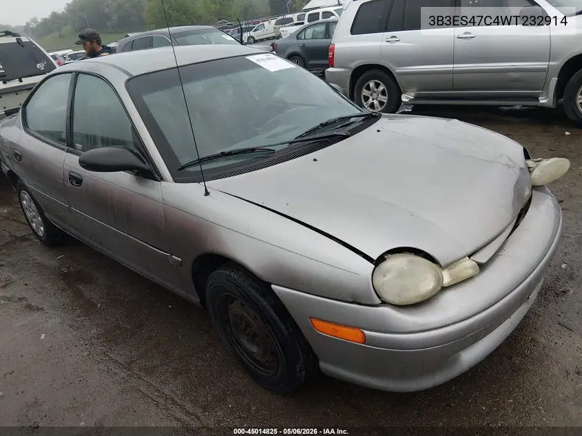 1998 Dodge Neon Competition/Highline VIN: 3B3ES47C4WT232914 Lot: 45014825
