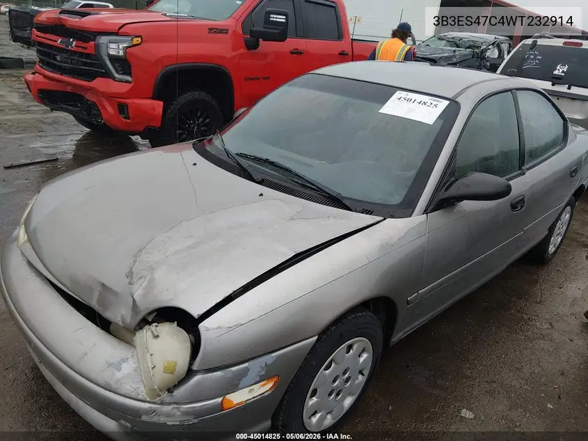1998 Dodge Neon Competition/Highline VIN: 3B3ES47C4WT232914 Lot: 45014825
