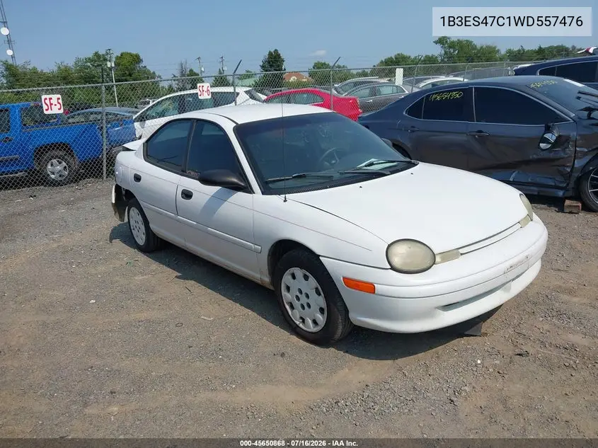 1998 Dodge Neon Competition/Highline VIN: 1B3ES47C1WD557476 Lot: 45650868