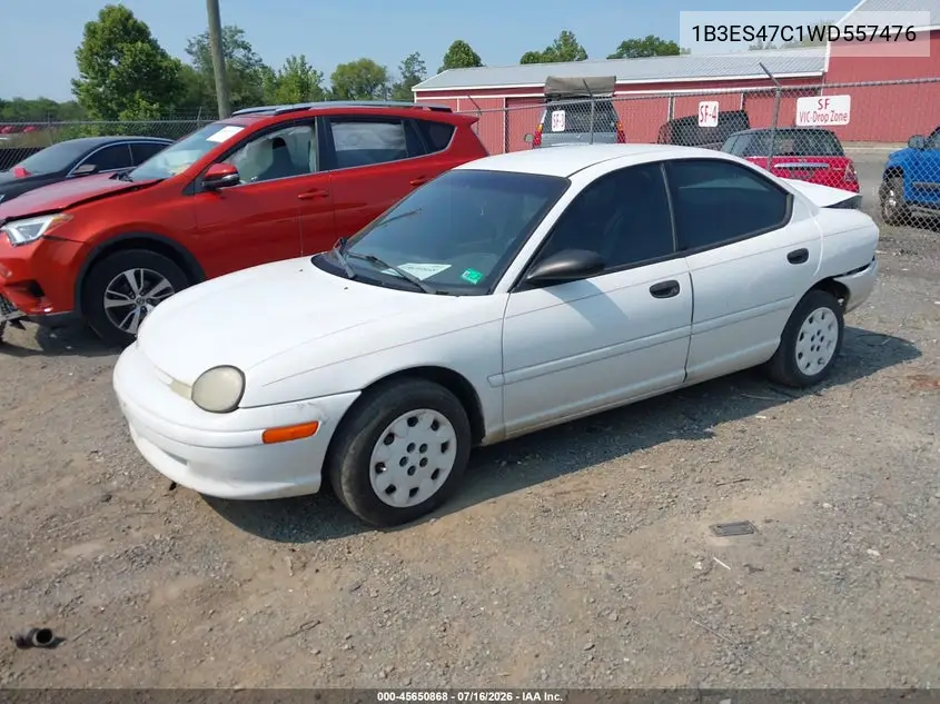 1998 Dodge Neon Competition/Highline VIN: 1B3ES47C1WD557476 Lot: 45650868