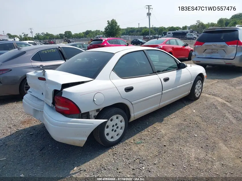 1998 Dodge Neon Competition/Highline VIN: 1B3ES47C1WD557476 Lot: 45650868