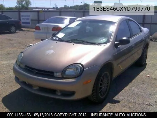2000 Dodge Neon Es VIN: 1B3ES46CXYD799770 Lot: 11354453