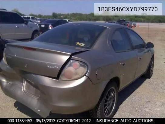 2000 Dodge Neon Es VIN: 1B3ES46CXYD799770 Lot: 11354453