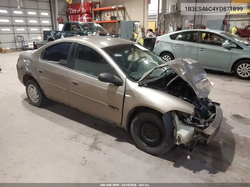 2000 Dodge Neon Highline VIN: 1B3ES46C4YD871899 Lot: 44613699