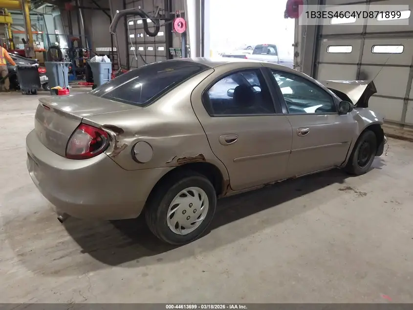 2000 Dodge Neon Highline VIN: 1B3ES46C4YD871899 Lot: 44613699