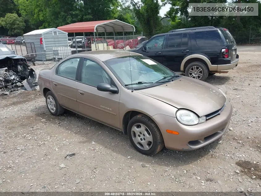 2000 Dodge Neon Highline VIN: 1B3ES46C8YD686450 Lot: 45182715