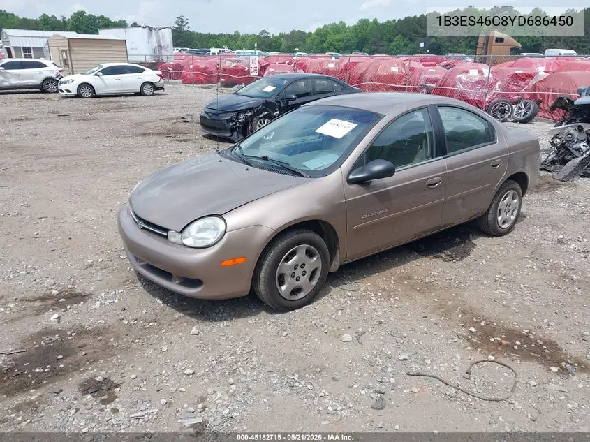 2000 Dodge Neon Highline VIN: 1B3ES46C8YD686450 Lot: 45182715