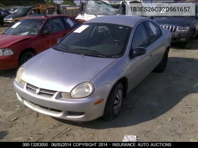 2002 Dodge Neon Base VIN: 1B3ES26C32D561657 Lot: 13283058