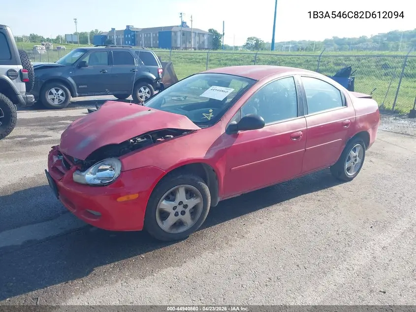 2002 Dodge Neon Se VIN: 1B3AS46C82D612094 Lot: 44940860
