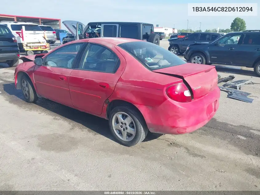 2002 Dodge Neon Se VIN: 1B3AS46C82D612094 Lot: 44940860