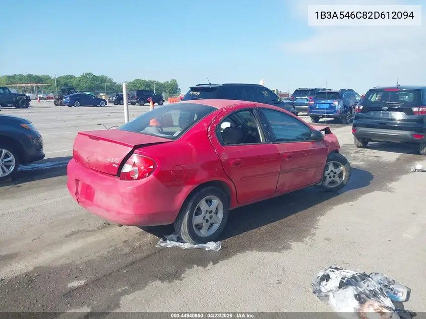 2002 Dodge Neon Se VIN: 1B3AS46C82D612094 Lot: 44940860