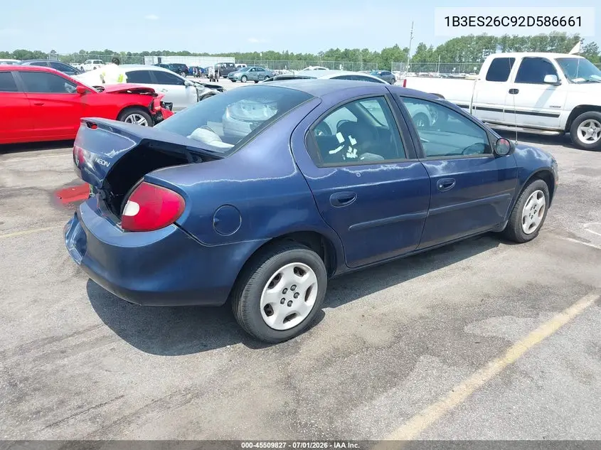2002 Dodge Neon VIN: 1B3ES26C92D586661 Lot: 45509827