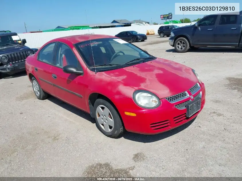 2003 Dodge Neon Se VIN: 1B3ES26C03D129710 Lot: 42473939