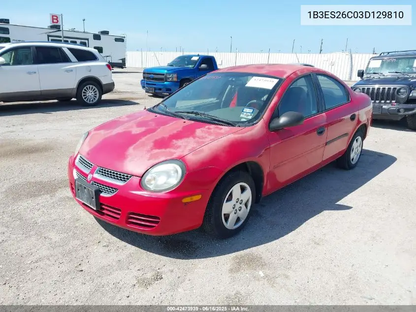 2003 Dodge Neon Se VIN: 1B3ES26C03D129710 Lot: 42473939