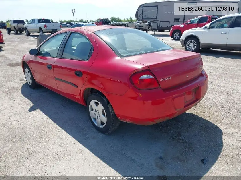 2003 Dodge Neon Se VIN: 1B3ES26C03D129710 Lot: 42473939