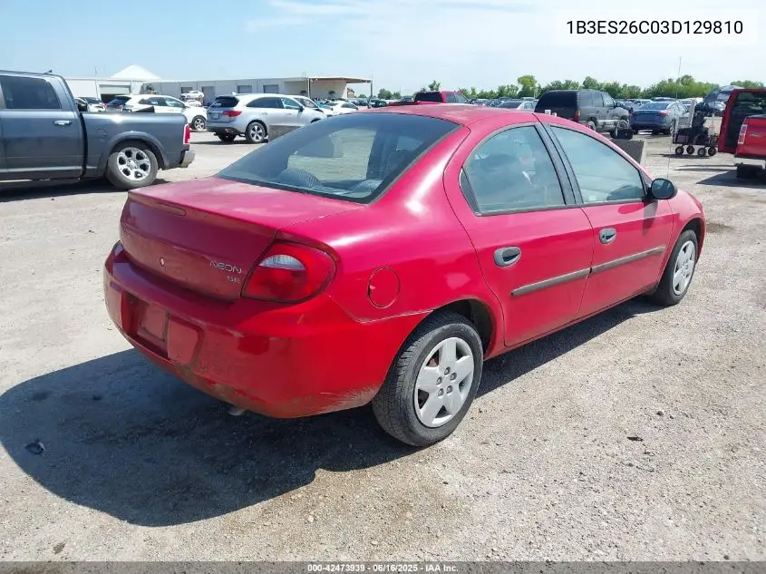 2003 Dodge Neon Se VIN: 1B3ES26C03D129710 Lot: 42473939