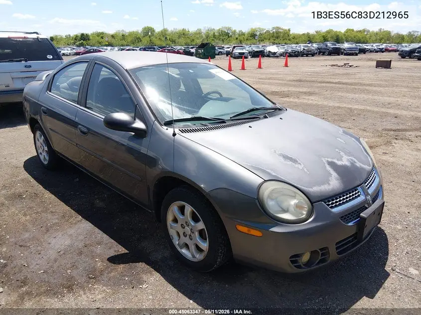 2003 Dodge Neon Sxt VIN: 1B3ES56C83D212965 Lot: 45063347