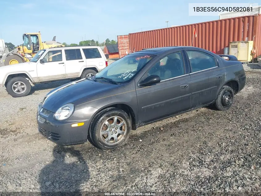 2004 Dodge Neon Sxt VIN: 1B3ES56C94D582081 Lot: 44757956