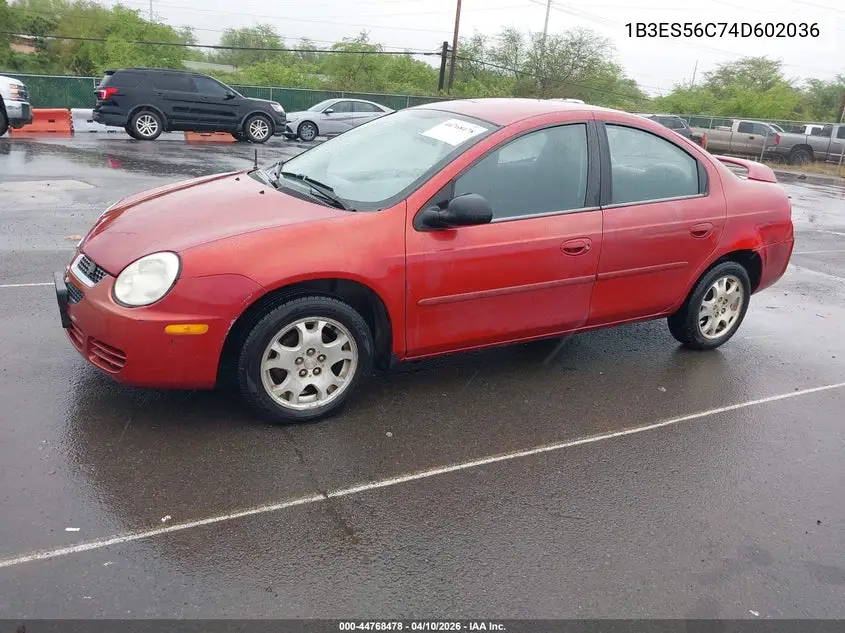2004 Dodge Neon Sxt VIN: 1B3ES56C74D602036 Lot: 44768478
