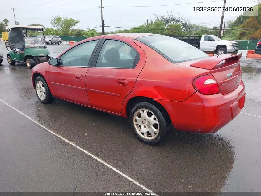 2004 Dodge Neon Sxt VIN: 1B3ES56C74D602036 Lot: 44768478