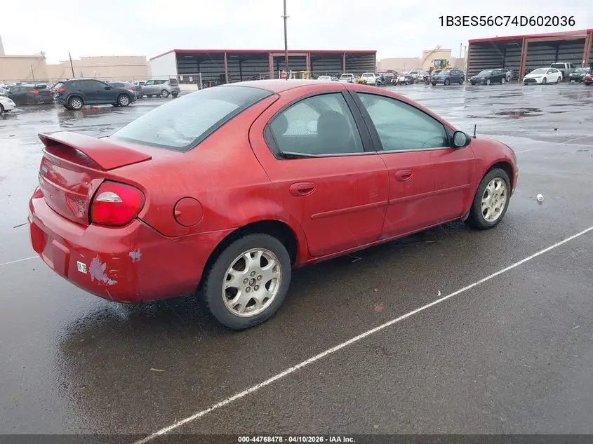 2004 Dodge Neon Sxt VIN: 1B3ES56C74D602036 Lot: 44768478