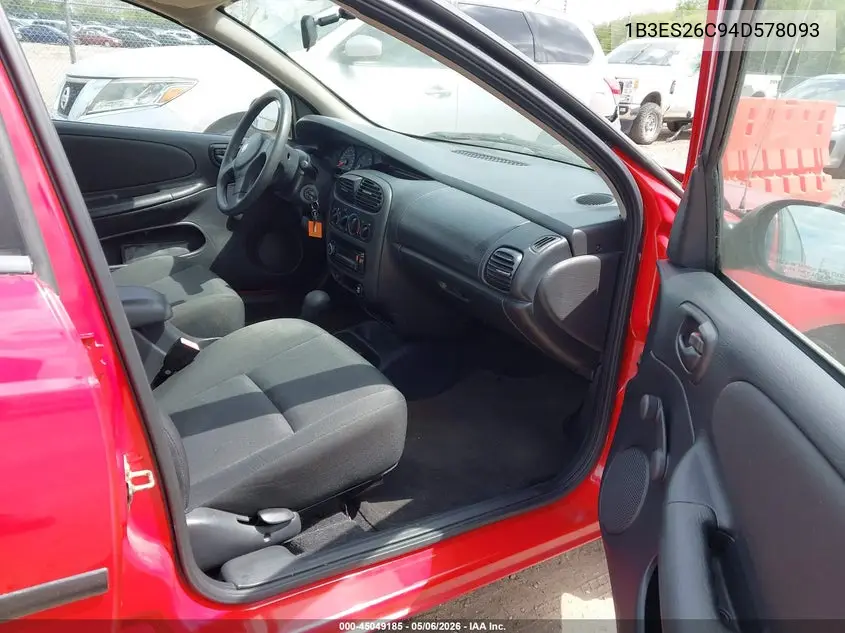 2004 Dodge Neon Se VIN: 1B3ES26C94D578093 Lot: 45049185