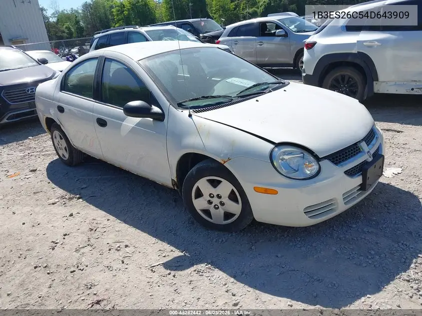 2004 Dodge Neon Se VIN: 1B3ES26C54D643909 Lot: 45282442